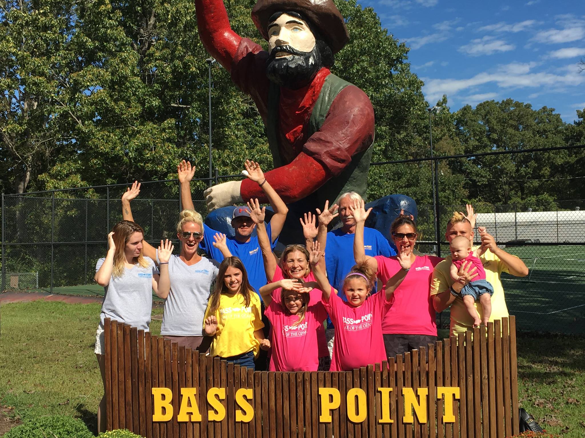 Family at Bass Point Sign